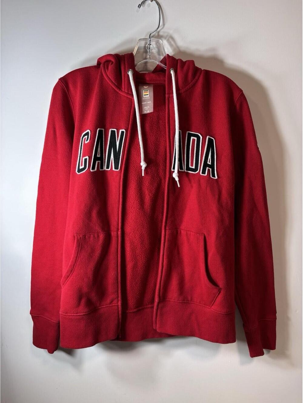 Team Canada Olympics Hoodie Embroidered Logo Hudson's Bay Red Full Zip M Women’s - Picture 2 of 11